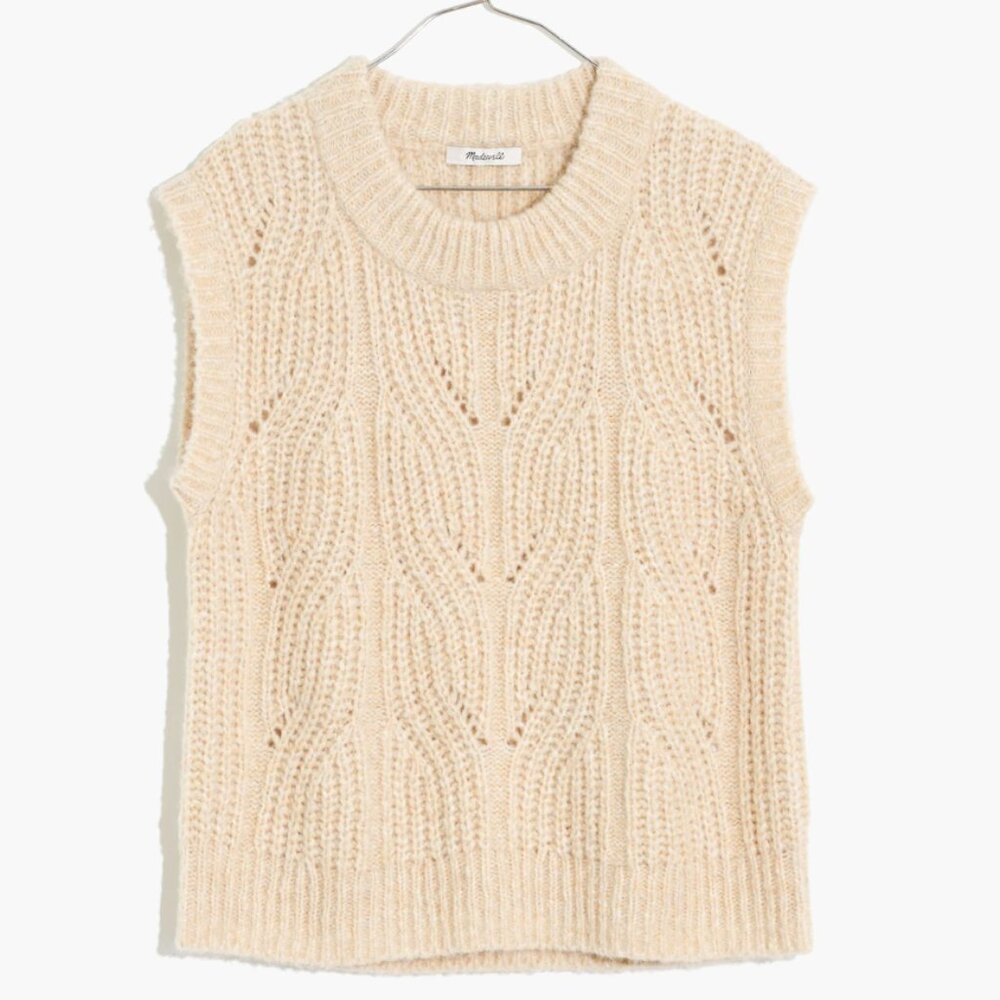 Madewell Firgrove Ribbed Crewneck Sweater Vest - Size Large